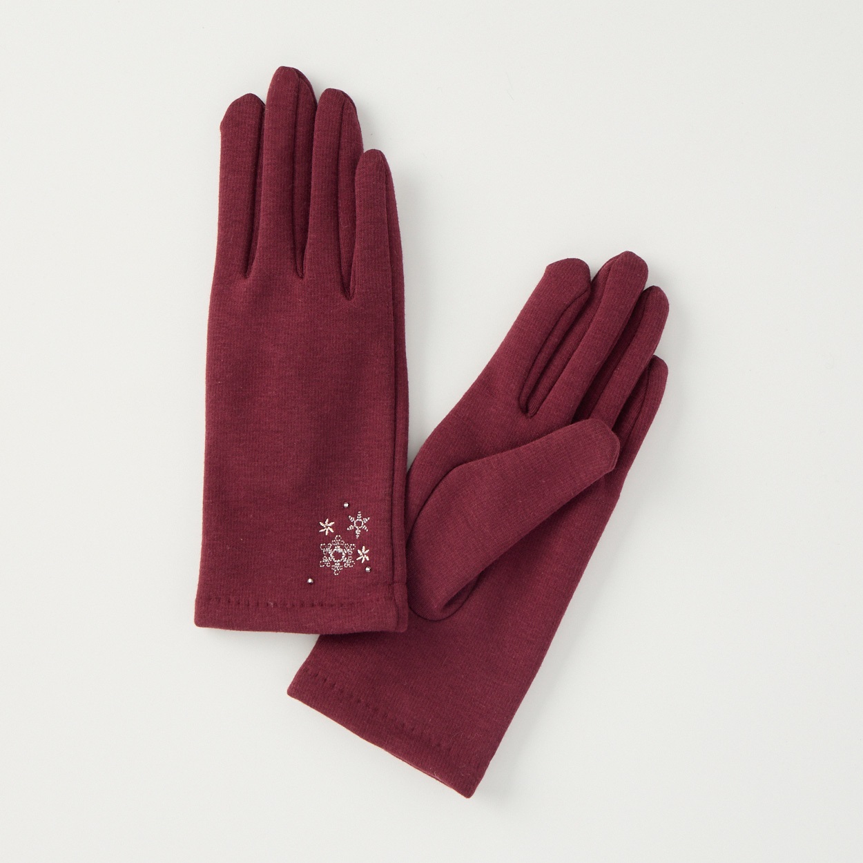 手袋 五指 ジャージー 猫刺繍 レディス | イオンスタイルオンライン