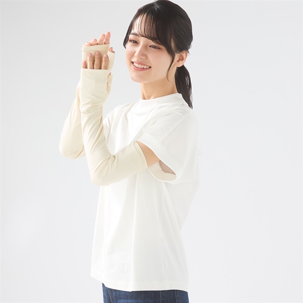 ピースフィットクール UV ロングアームカバー トップバリュ(TOPVALU) (アイボリー-M)