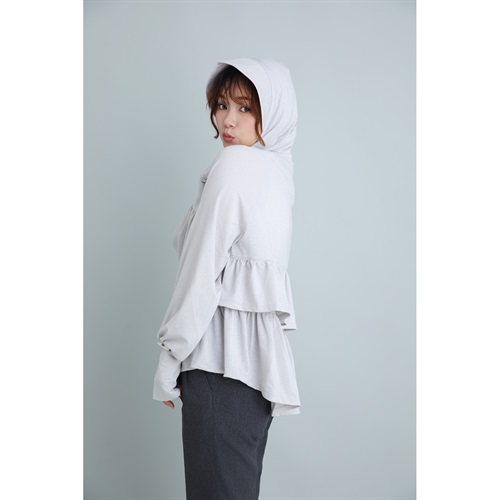 Yoki(ヨキ) UV ラメパーカー バックフリル UVカット遮蔽率99%以上 レディス(ウスアカ-フリー)