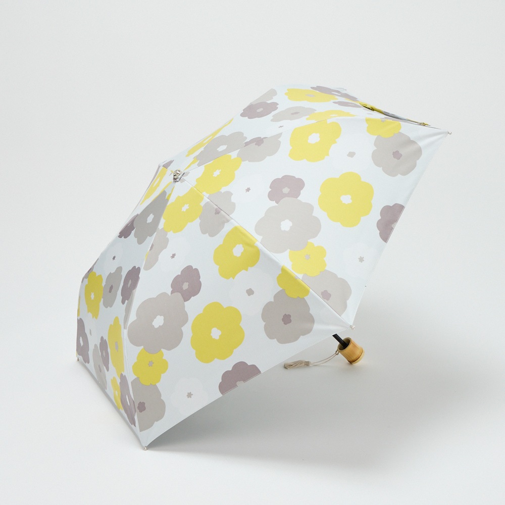 晴雨兼用折傘 三段 和柄(花-50CM)