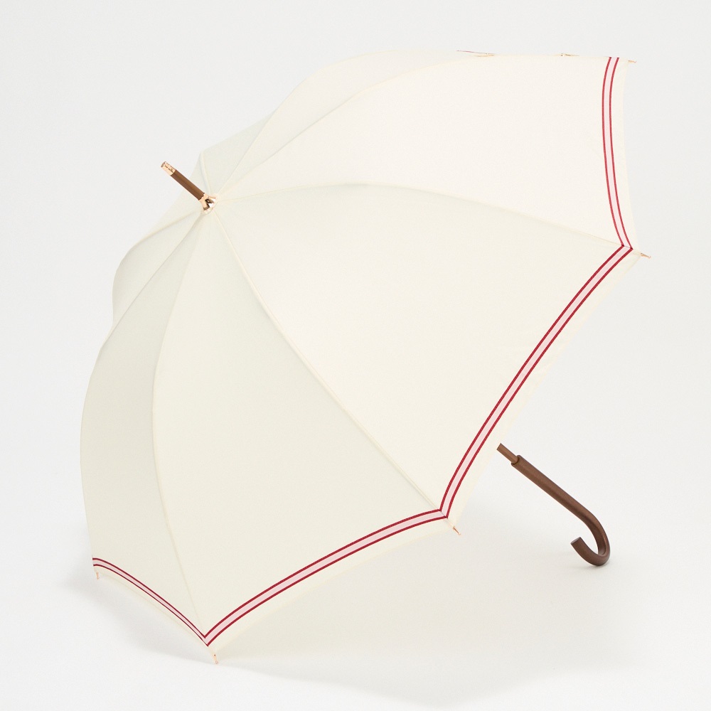 Water front(ウォーターフロント) 婦人 長傘 モクット マニッシュボーダー(シロ-58CM)