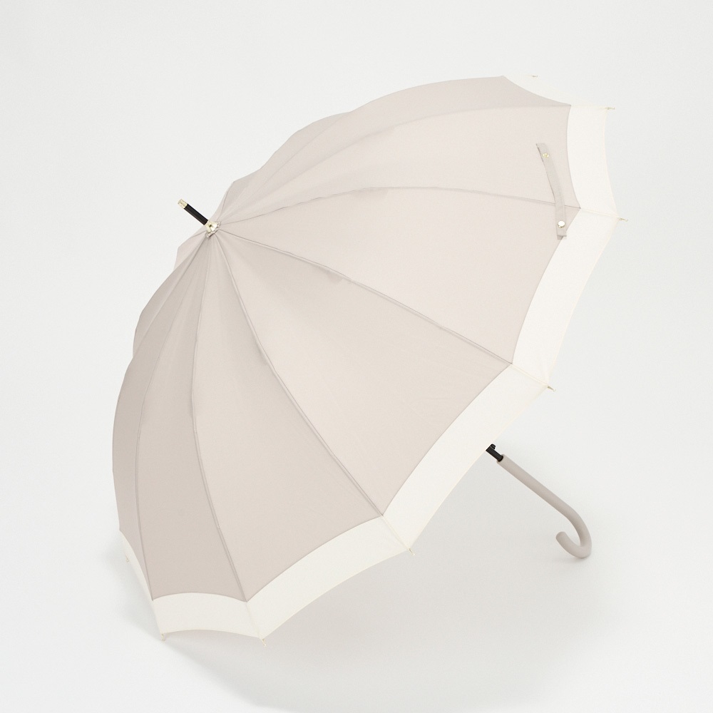 トップバリュ(TOPVALU) 長傘 丈夫な12本骨傘 バイカラー(ウスチャ-58CM)