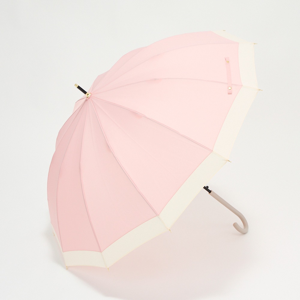 トップバリュ(TOPVALU) 長傘 丈夫な12本骨傘 バイカラー(ウスアカ-58CM)