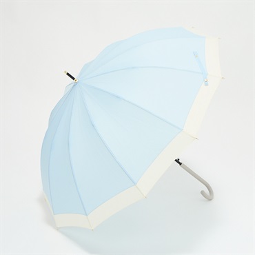 トップバリュ(TOPVALU) 長傘 丈夫な12本骨傘 バイカラー(ウスアオ-58CM)