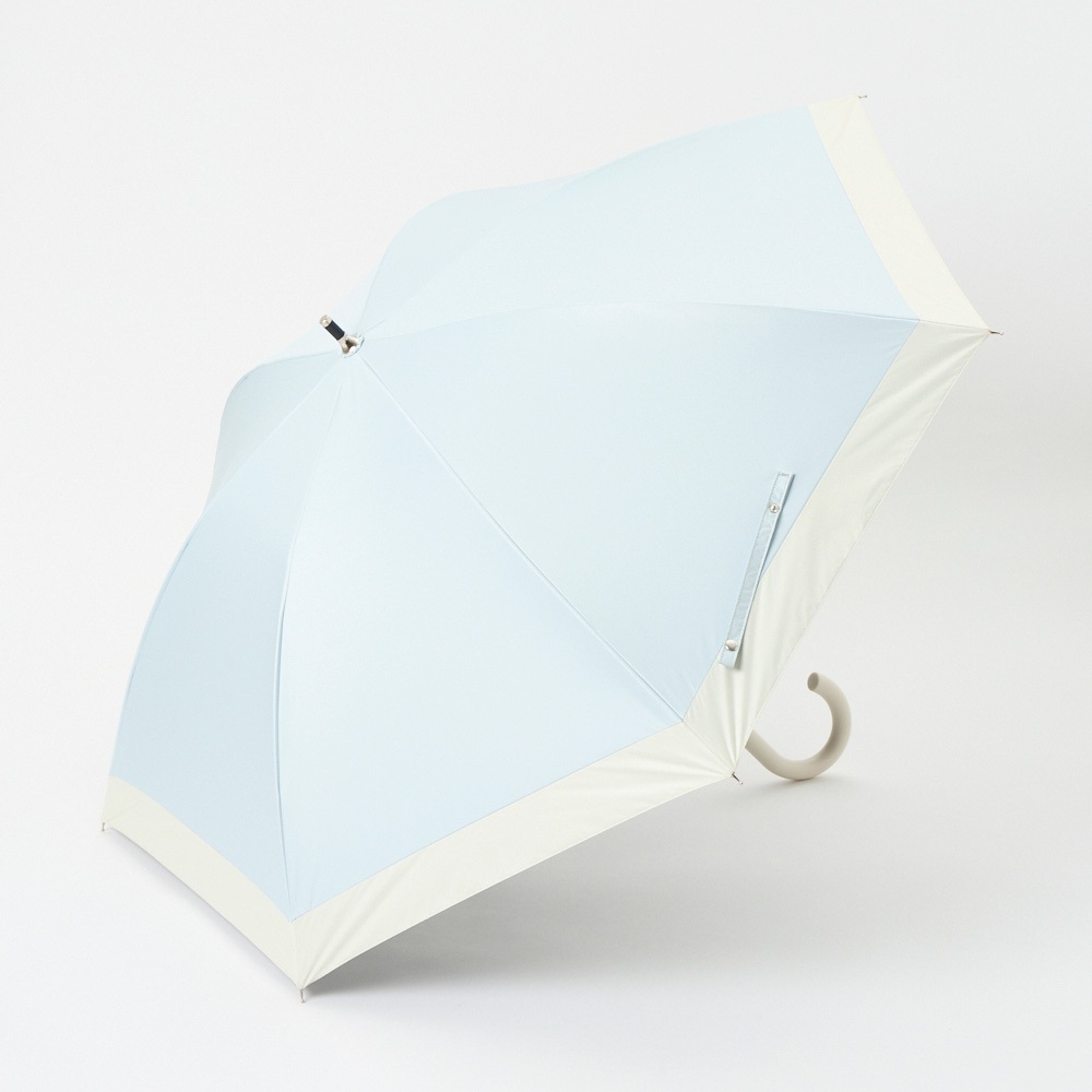 トップバリュ(TOPVALU) 長傘 軽い晴雨兼用傘 バイカラー(ウスアオ-55CM)