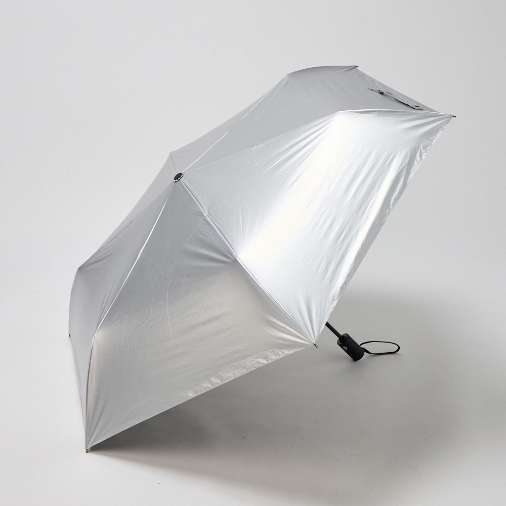 トップバリュ(TOPVALU) 折傘 自動開閉 晴雨兼用傘(ギン-58CM)
