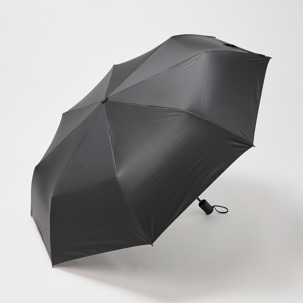 トップバリュ(TOPVALU) 折傘 耐風骨仕様 風に強い晴雨兼用傘(クロ-60CM)