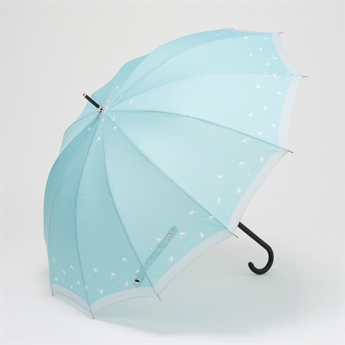 長傘 12本骨 ねこ レディス(ウスミドリ-58CM)
