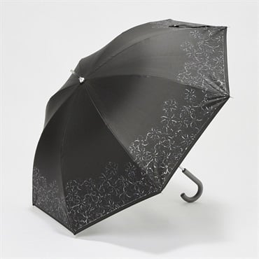 晴雨兼用長傘 ラメフラワー(クロ-50CM)