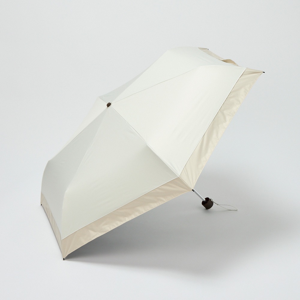 【ポイント20倍対象商品】晴雨兼用折傘 切り継ぎ 大きめサイズ(シロ-55CM)
