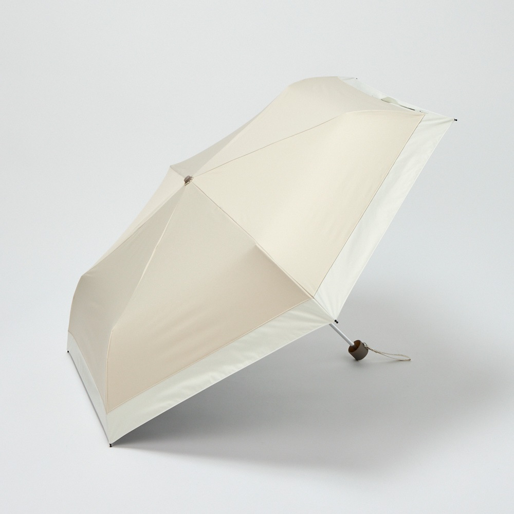 【ポイント20倍対象商品】晴雨兼用折傘 切り継ぎ 大きめサイズ(ウスチャ-55CM)