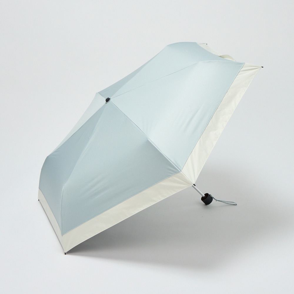 【ポイント20倍対象商品】晴雨兼用折傘 切り継ぎ 大きめサイズ(ウスミドリ-55CM)