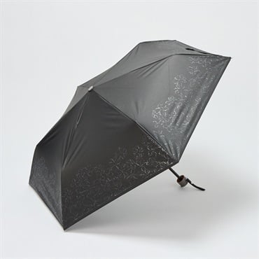 晴雨兼用折傘 ラメフラワー(クロ-50CM)