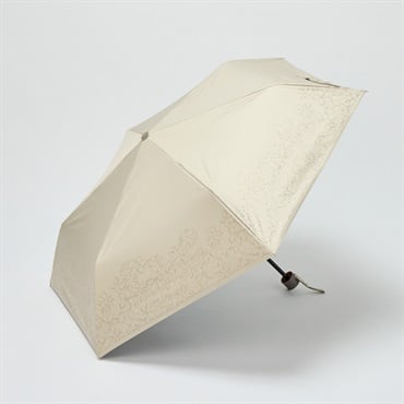 晴雨兼用折傘 ラメフラワー(ウスチャ-50CM)