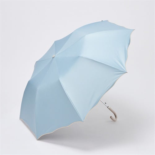 晴雨兼用折傘 ウェーブカット(ウスアオ-55CM)