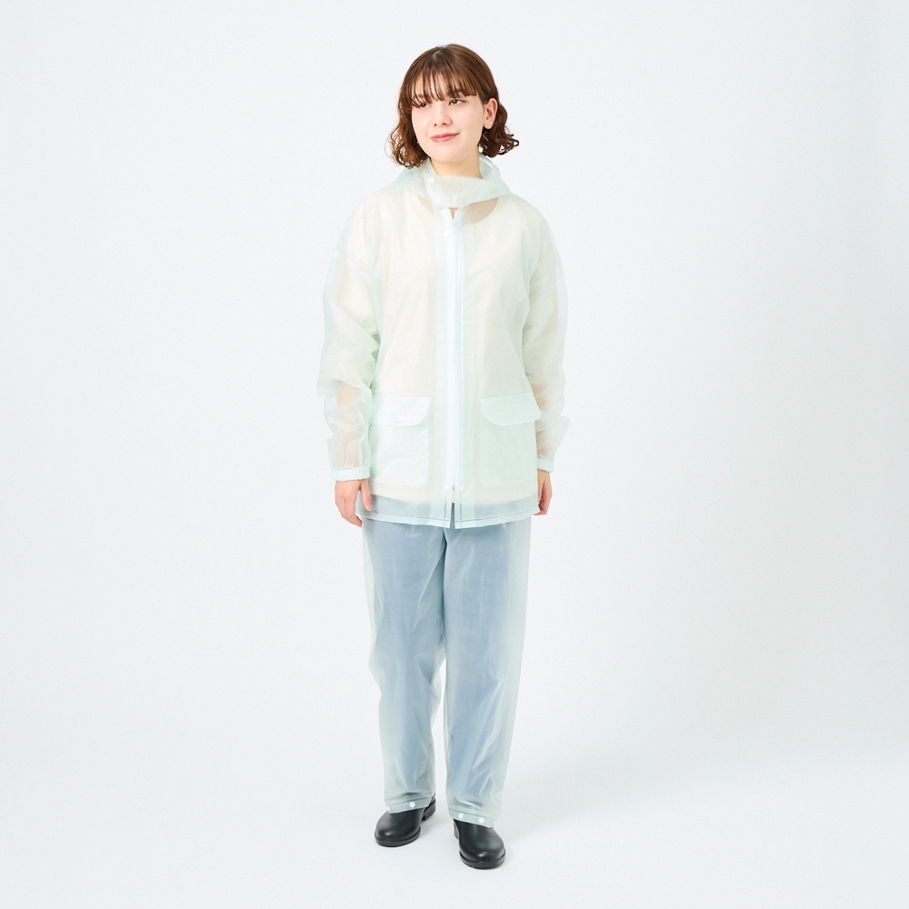 レインパーカー＆パンツ(シロ-L)