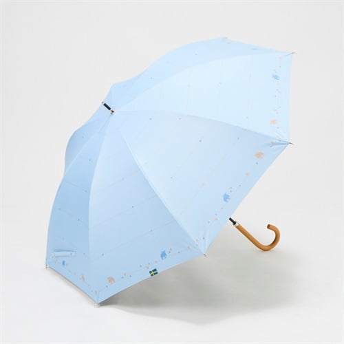 moz(モズ) 長傘 晴雨兼用 柄 レディス(ウスアオ-55CM)