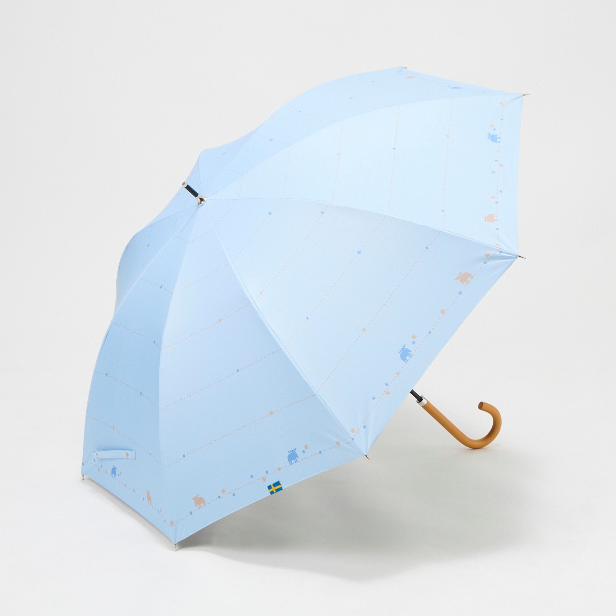 moz(モズ) 長傘 晴雨兼用 柄 レディス(ウスアオ-55CM)