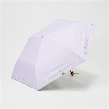 moz(モズ) 晴雨兼用 折傘 ボーダーエルク レディス(ウスムラサキ-55CM)
