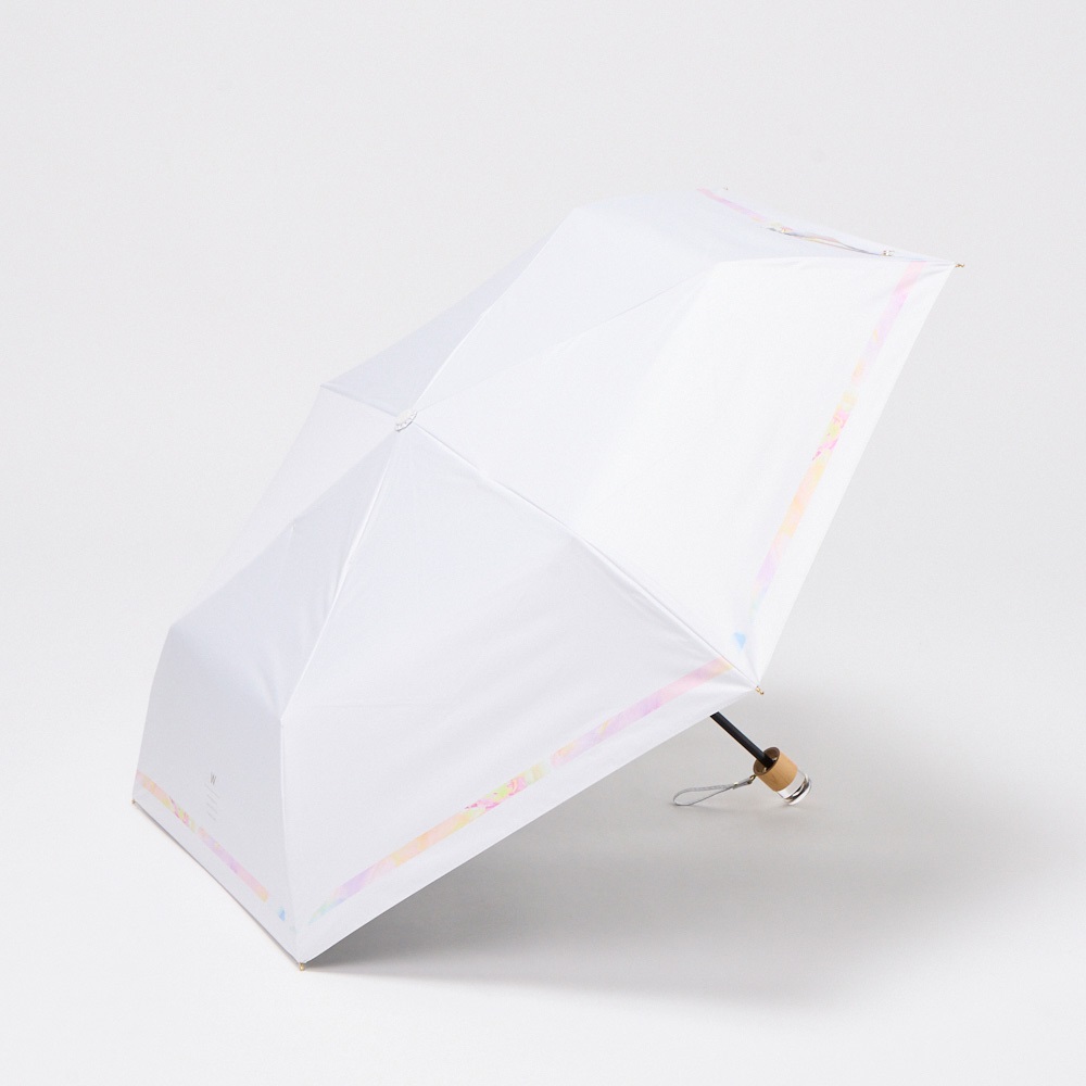 【ポイント20倍対象商品】晴雨兼用 折傘 Wpc ニュアンスライン(シロ-50CM)