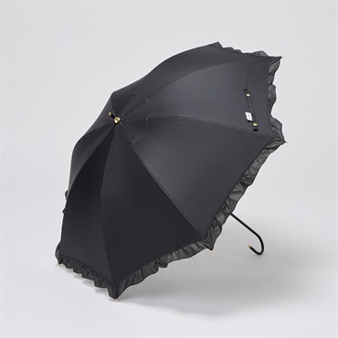 長傘 晴雨兼用 Wpc. 遮光クラシックフリル レディス(クロ-50CM)