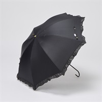 長傘 晴雨兼用 Wpc. 遮光クラシックフリル レディス(クロ-50CM)