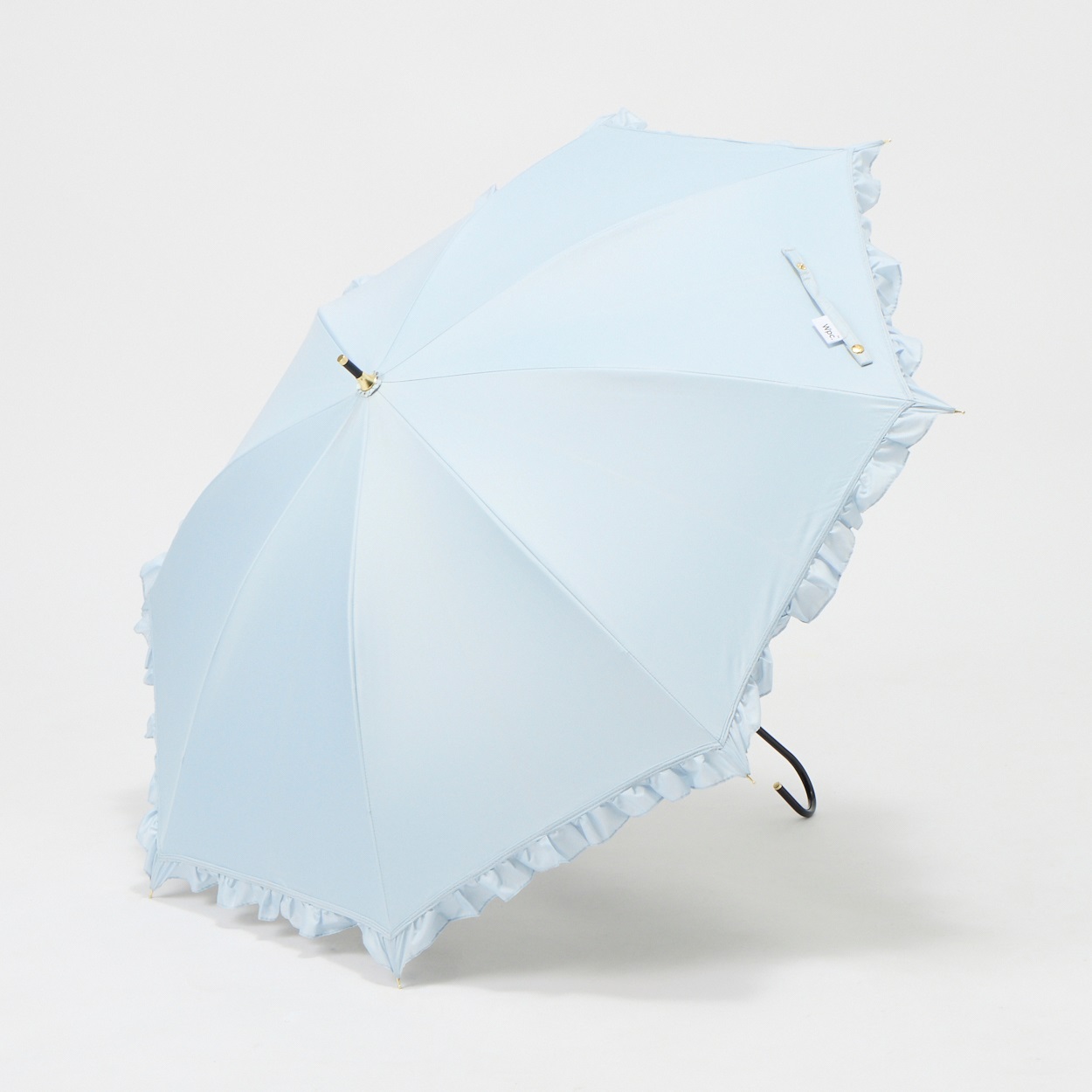 長傘 晴雨兼用 Wpc. 遮光クラシックフリル レディス(サックス-50CM)