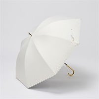 晴雨兼用 長傘 Wpc. グリッターハート(シロ-55CM)