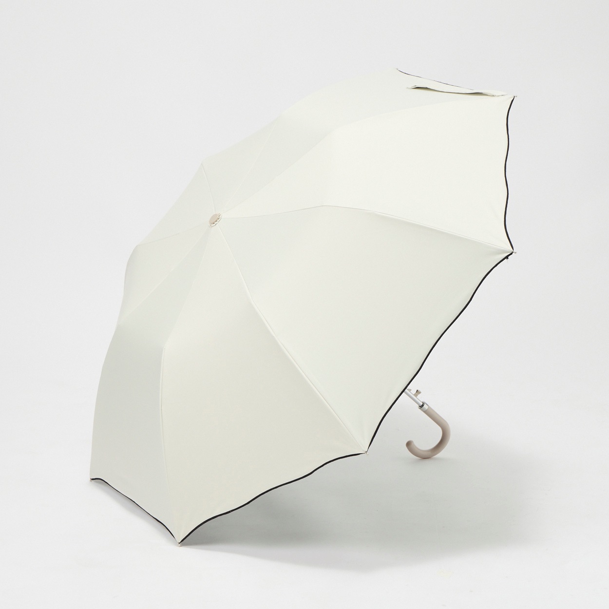 折傘 晴雨兼用 ウエーブカット レディス(アイボリー-55CM)