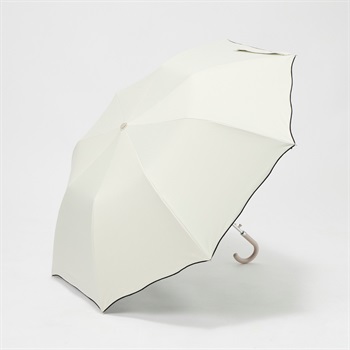 折傘 晴雨兼用 ウエーブカット レディス(アイボリー-55CM)