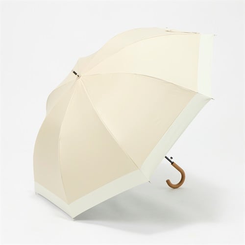 トップバリュ(TOPVALU) 長傘 ワンタッチ式 Z耐風骨仕様 晴雨兼用傘 ユニセックス(ウスチャ-55CM)