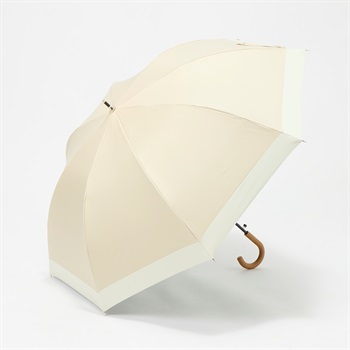 トップバリュ(TOPVALU) 長傘 ワンタッチ式 Z耐風骨仕様 晴雨兼用傘 ユニセックス(ウスチャ-55CM)