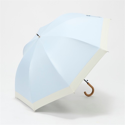 トップバリュ(TOPVALU) 長傘 ワンタッチ式 Z耐風骨仕様 晴雨兼用傘 ユニセックス(ウスアオ-55CM)