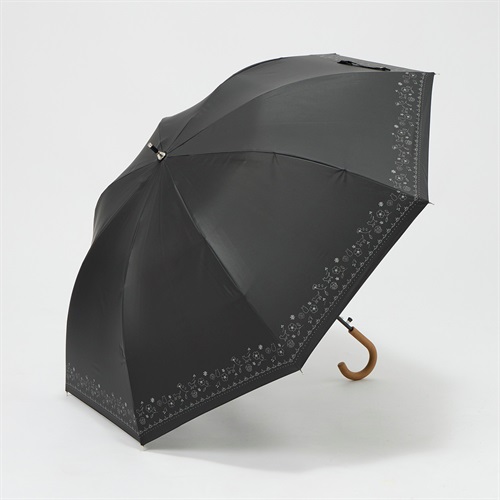 トップバリュ(TOPVALU) 長傘 ワンタッチ式 Z耐風骨仕様 晴雨兼用傘 レディス(クロ-55CM)