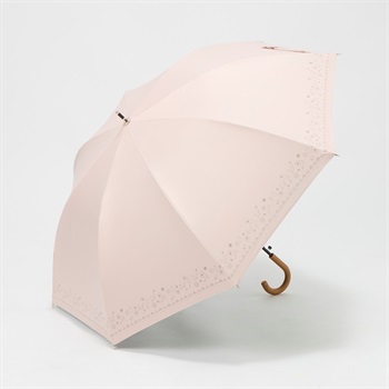 トップバリュ(TOPVALU) 長傘 ワンタッチ式 Z耐風骨仕様 晴雨兼用傘 レディス(ウスアカ-55CM)