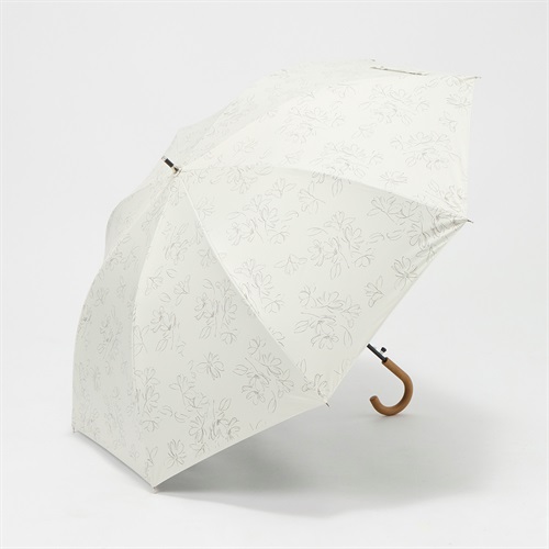トップバリュ(TOPVALU) 長傘 ワンタッチ式 Z耐風骨仕様 晴雨兼用傘 レディス(シロ-55CM)