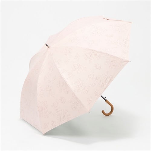 トップバリュ(TOPVALU) 長傘 ワンタッチ式 Z耐風骨仕様 晴雨兼用傘 レディス(ウスアカ-55CM)