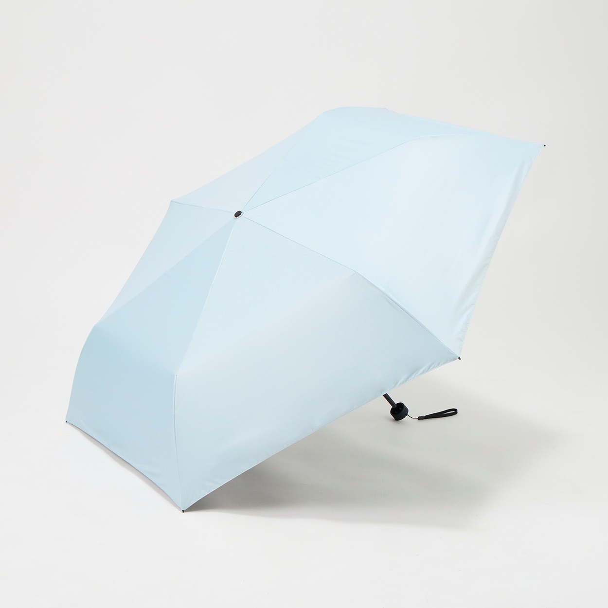 トップバリュ(TOPVALU) 折傘 軽量ワイド 晴雨兼用傘 メンズ(ウスアオ-62CM)