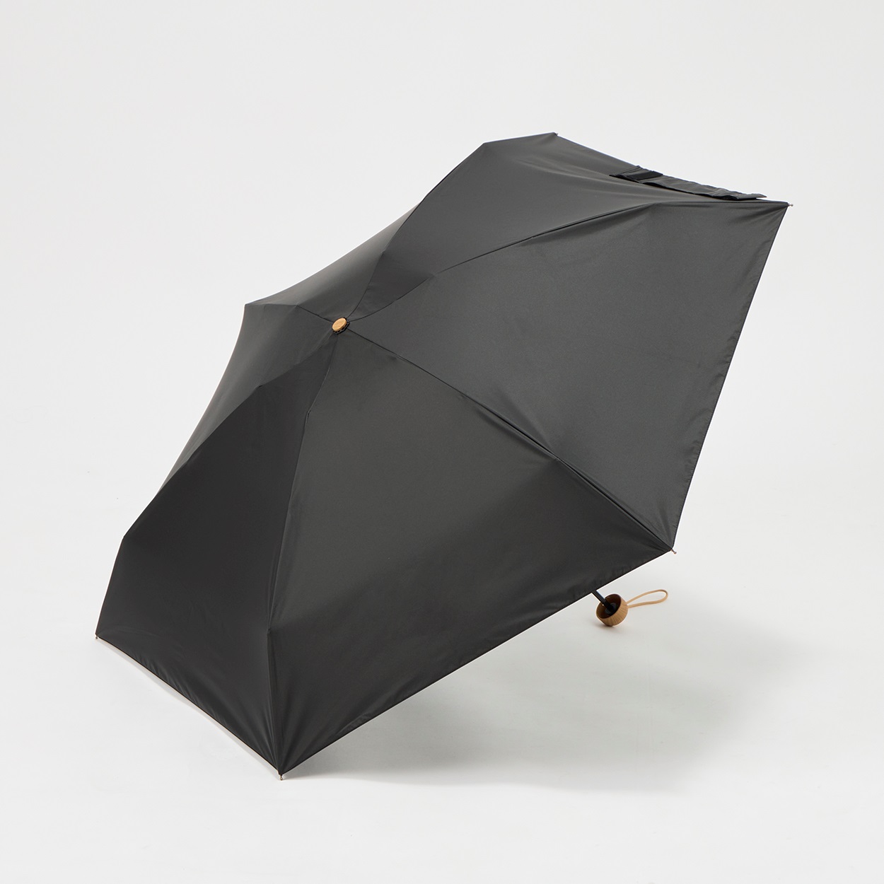 トップバリュ(TOPVALU) 折傘 小さくたためる 晴雨兼用傘 レディス(クロ-50CM)