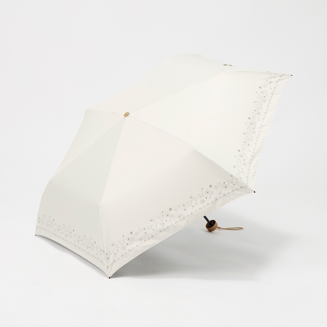 トップバリュ(TOPVALU) 折傘 軽い晴雨兼用傘 レディス(シロ-50CM)
