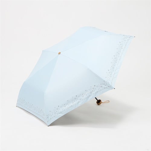 トップバリュ(TOPVALU) 折傘 軽い晴雨兼用傘 レディス(ウスアオ-50CM)