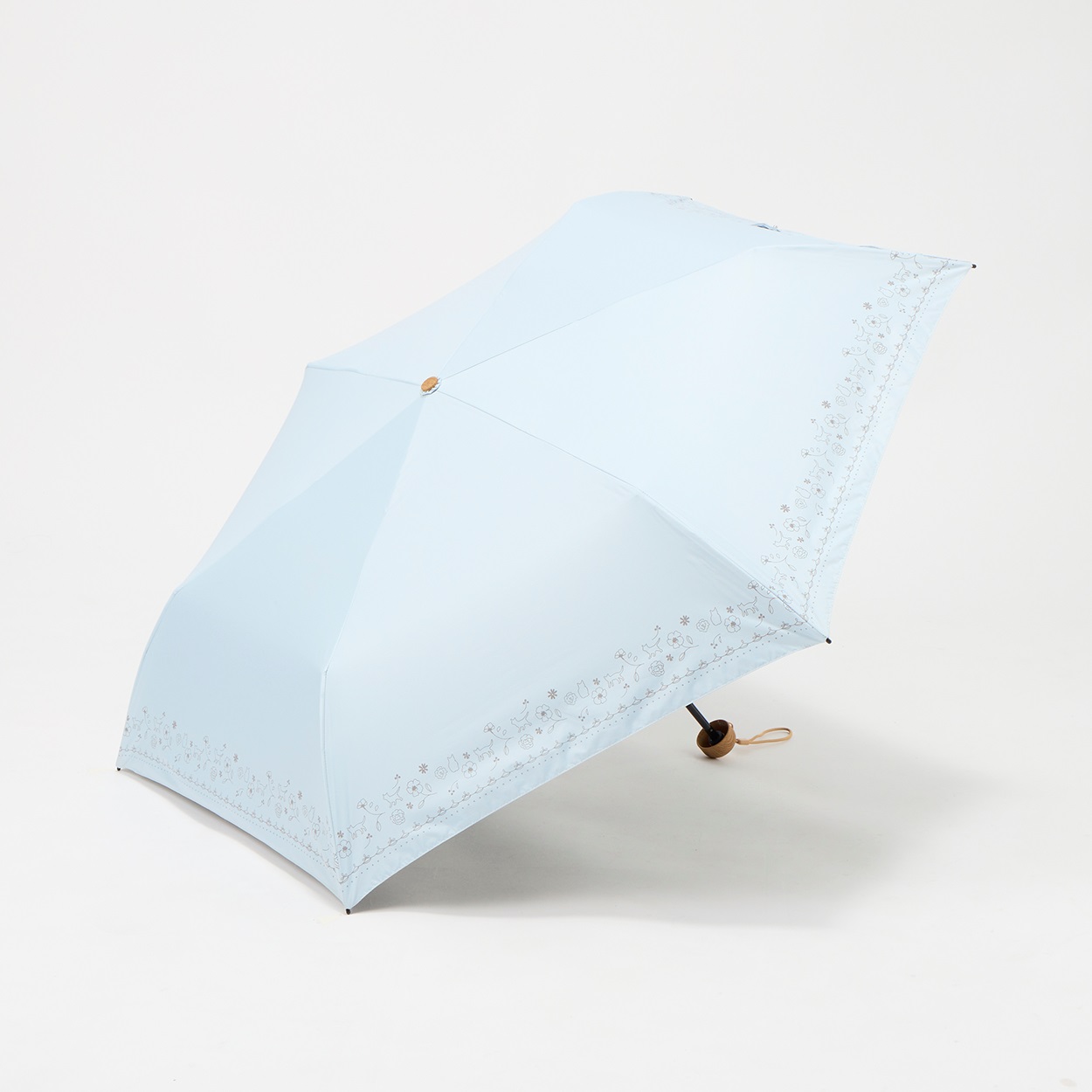 トップバリュ(TOPVALU) 折傘 軽い晴雨兼用傘 レディス(ウスアオ-50CM)