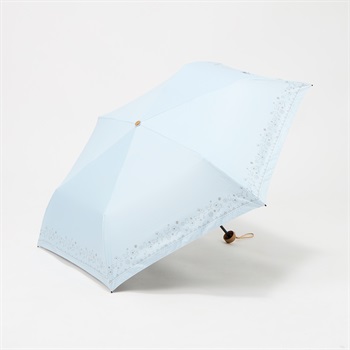 トップバリュ(TOPVALU) 折傘 軽い晴雨兼用傘 レディス(ウスアオ-50CM)