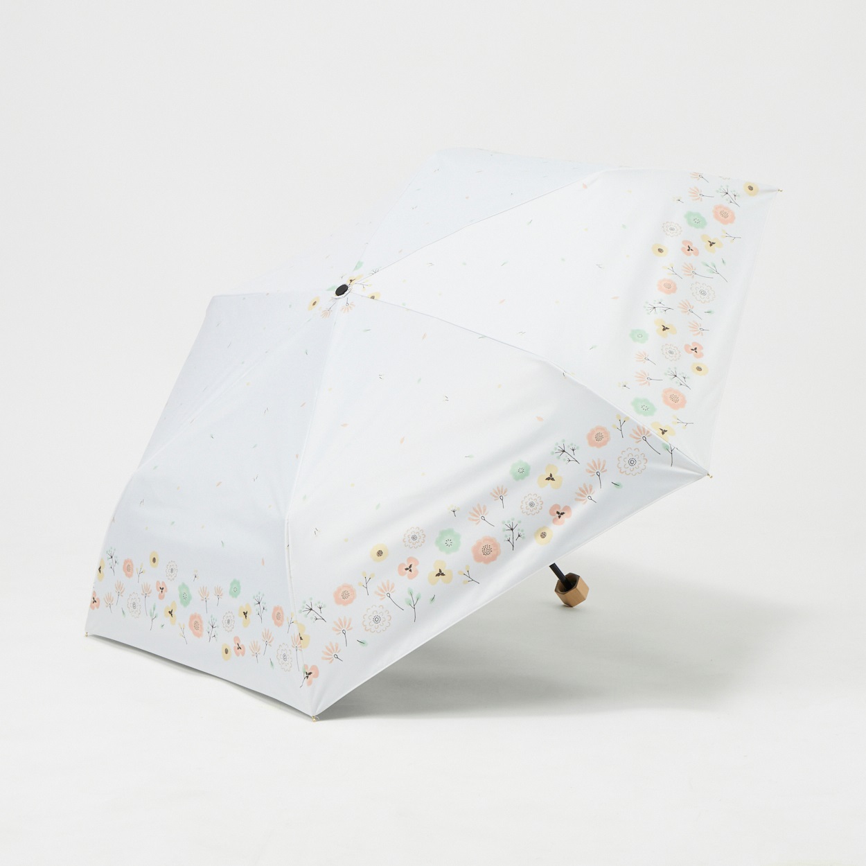 tenoe(テノエ) 折傘 晴雨兼用 レディス(花畑の宝石たち-55CM)