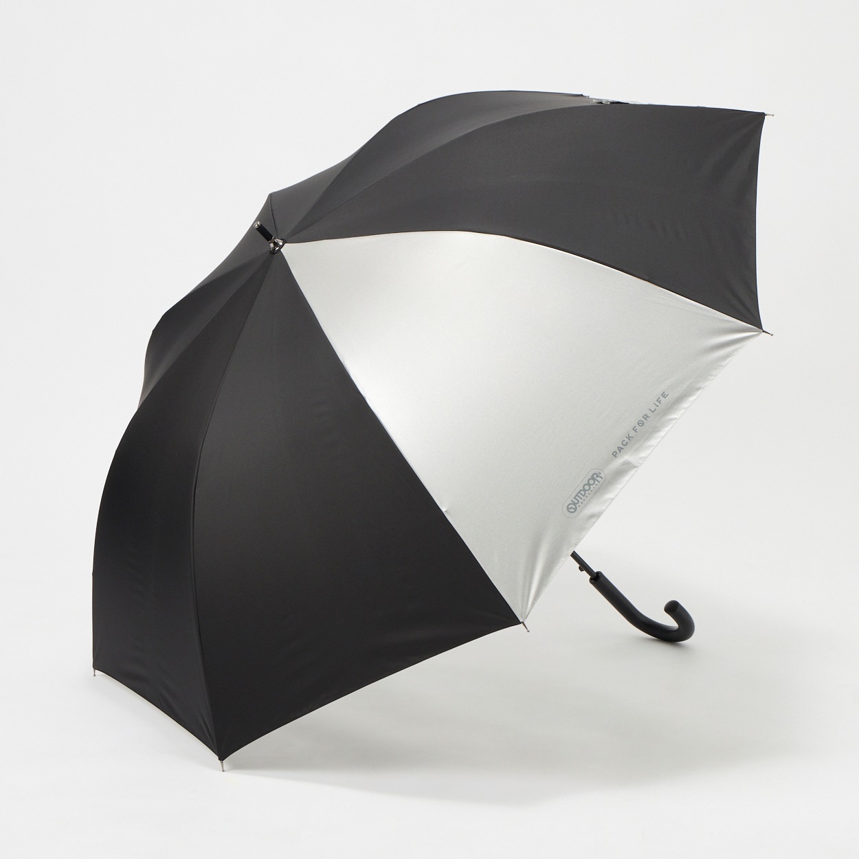 OUTDOOR PRODUCTS(アウトドア プロダクツ) 長傘 晴雨兼用 ロゴ ユニセックス(クロ-70CM)