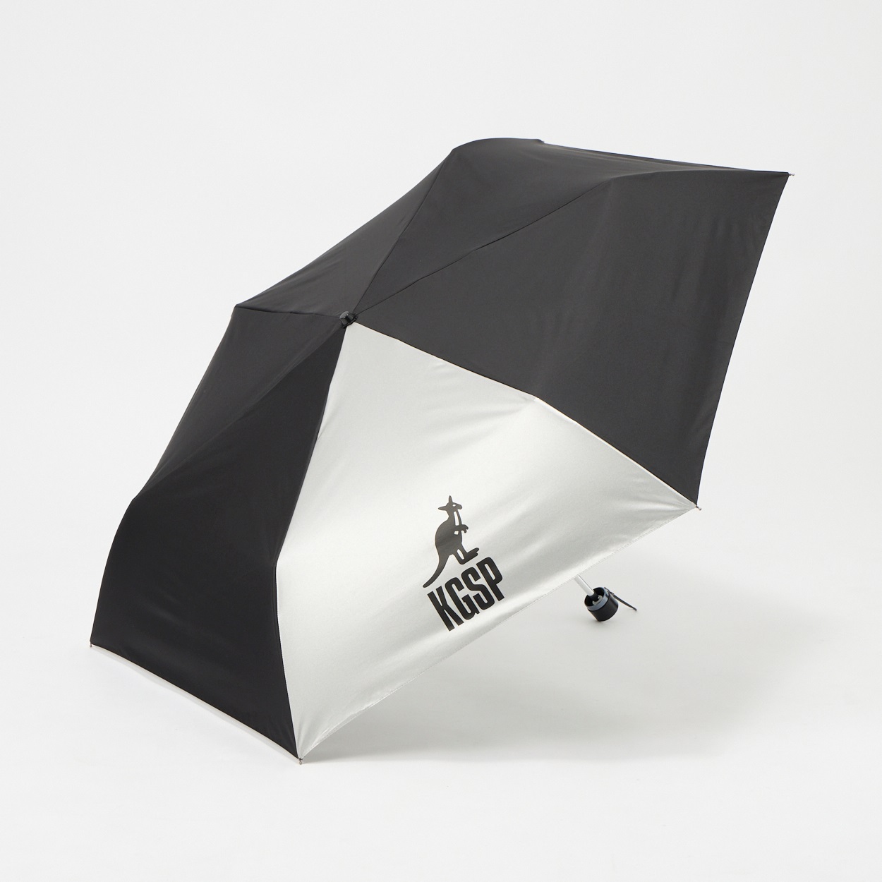 KANGOL SPORT(カンゴールスポーツ) 折傘 晴雨兼用 ロゴ ユニセックス(クロ-60CM)
