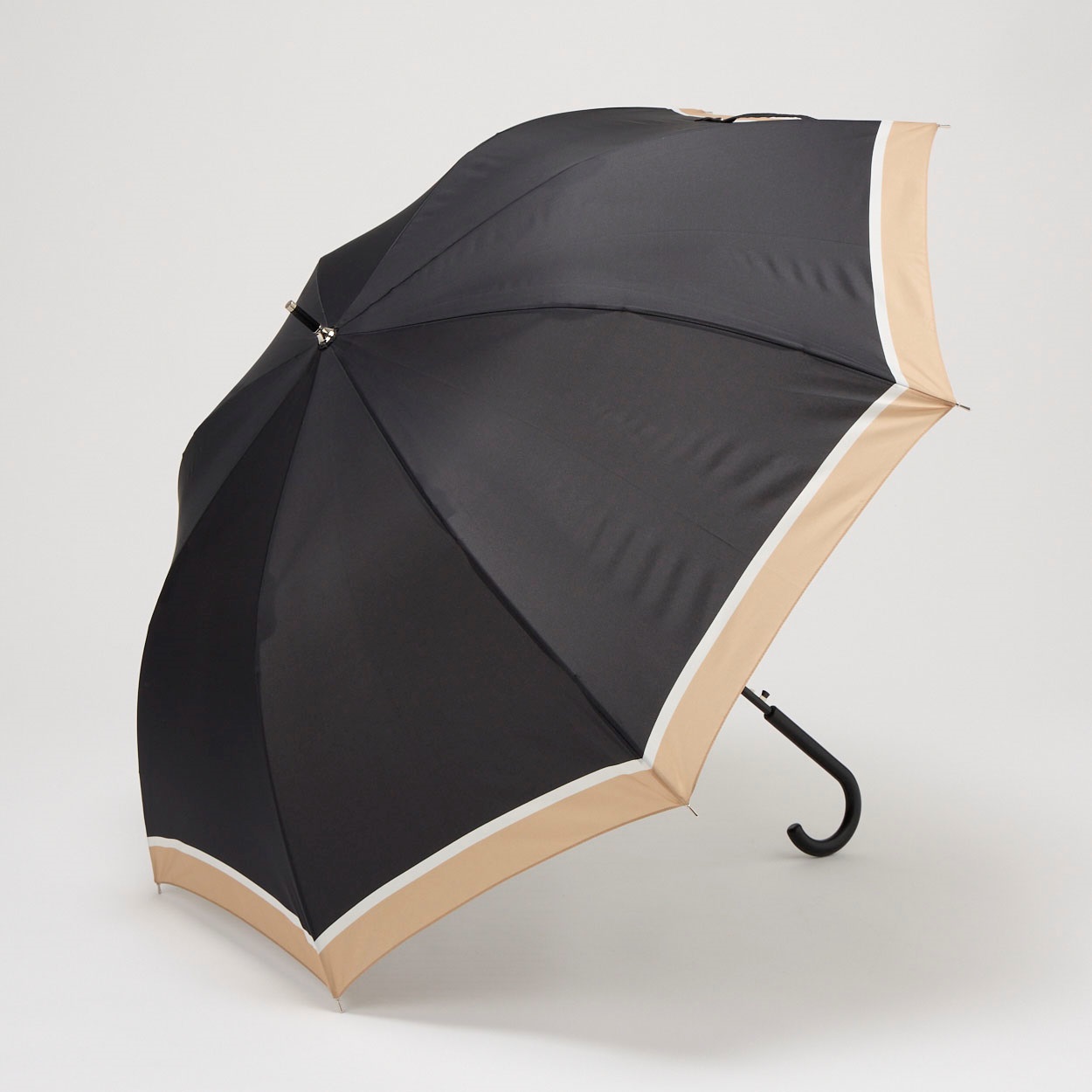 長傘 大寸カラーブロック レディス(クロ-65CM)