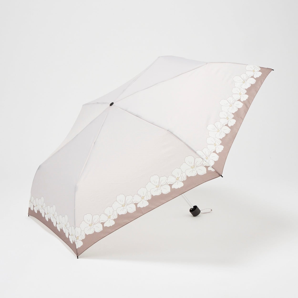 折傘 裾フラワー レディス(ウスアカ-60CM)