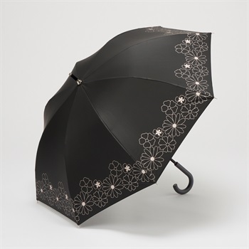 長傘 晴雨兼用 メタリック大花 レディス(クロ-50CM)