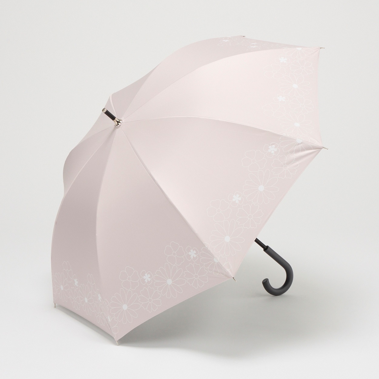 長傘 晴雨兼用 メタリック大花 レディス(ウスチャ-50CM)